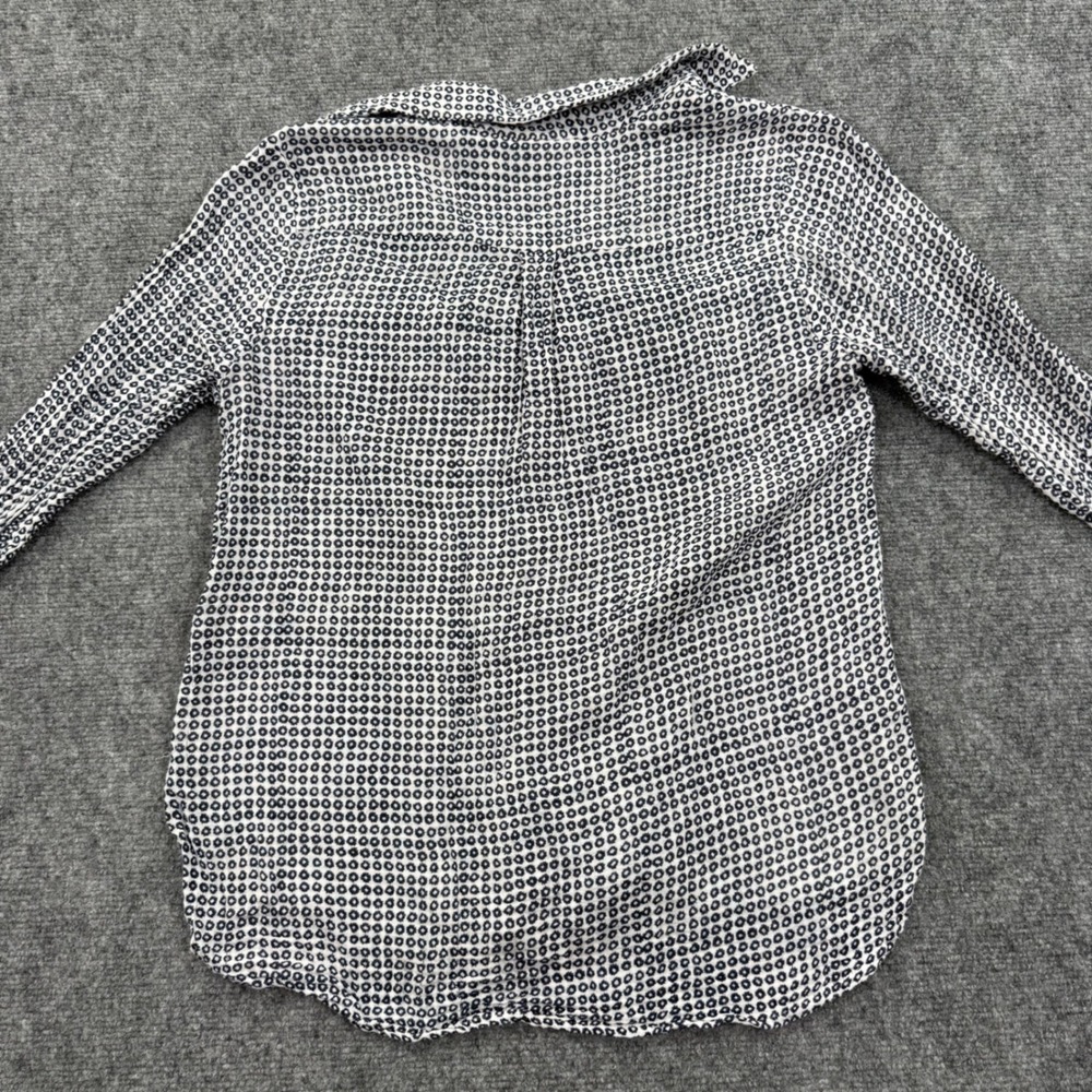 Roller Rabbit Womens Small White Black Geometric Print L/S Button Up Shirt - Picture 4 of 7